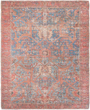 Antique Blue 7' 10 x 10' Chenille Jute Rectangle Area Rug Vintage Distressed Boho All Natural Eco-Friendly Sustainable Carpet for Living Dining Office Dorm Rooms for Sale at Rug Engine
