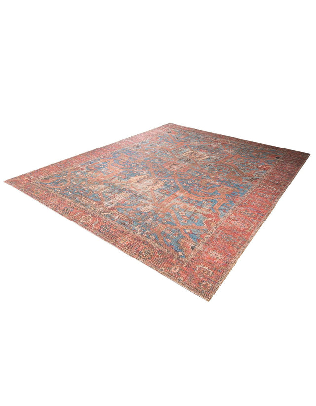 Antique Blue 9' x 12' Chenille Jute Rectangle Area Rug Vintage Distressed Boho All Natural Eco-Friendly Sustainable Carpet for Living Dining Office Dorm Rooms for Sale at Rug Engine