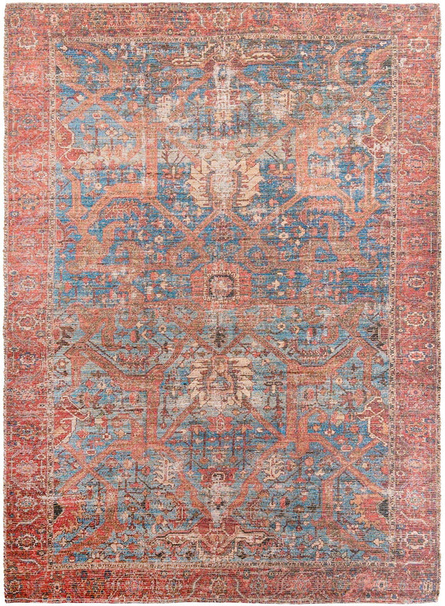 Antique Blue 9' x 12' Chenille Jute Rectangle Area Rug Vintage Distressed Boho All Natural Eco-Friendly Sustainable Carpet for Living Dining Office Dorm Rooms for Sale at Rug Engine