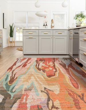 Multicolor 2' x 3' 1 Chenille Jute Rectangle Area Rug Vintage Distressed Boho All Natural Eco-Friendly Sustainable Carpet for Living Dining Office Dorm Rooms for Sale at Rug Engine