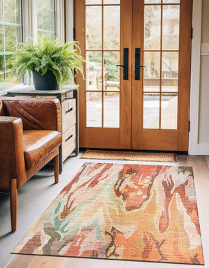 Multicolor 2' x 3' 1 Chenille Jute Rectangle Area Rug Vintage Distressed Boho All Natural Eco-Friendly Sustainable Carpet for Living Dining Office Dorm Rooms for Sale at Rug Engine