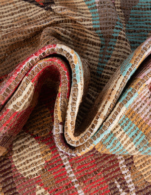 Multicolor 9' x 12' Chenille Jute Rectangle Area Rug Vintage Distressed Boho All Natural Eco-Friendly Sustainable Carpet for Living Dining Office Dorm Rooms for Sale at Rug Engine
