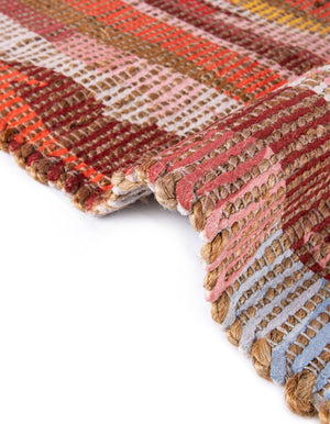 Multicolor 9' x 12' Chenille Jute Rectangle Area Rug Vintage Distressed Boho All Natural Eco-Friendly Sustainable Carpet for Living Dining Office Dorm Rooms for Sale at Rug Engine