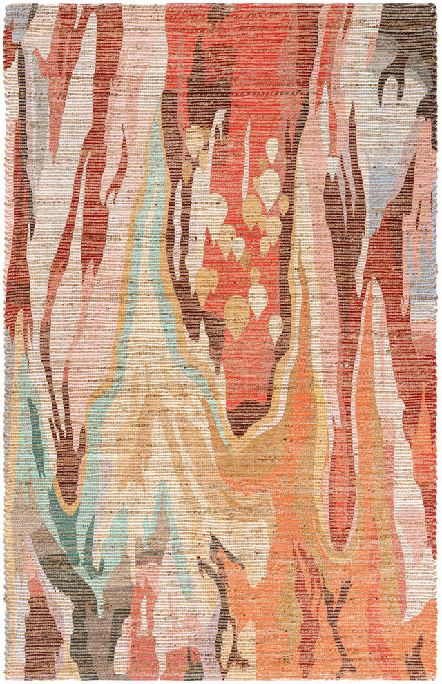 Multicolor 5' 1 x 8' Chenille Jute Rectangle Area Rug Vintage Distressed Boho All Natural Eco-Friendly Sustainable Carpet for Living Dining Office Dorm Rooms for Sale at Rug Engine