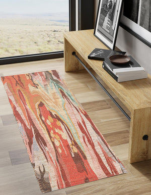Multicolor 2' 2 x 8' Chenille Jute Runner Area Rug Vintage Distressed Boho All Natural Eco-Friendly Sustainable Carpet for Living Dining Office Dorm Rooms for Sale at Rug Engine