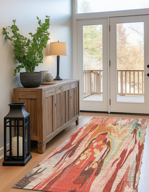 Multicolor 2' 2 x 8' Chenille Jute Runner Area Rug Vintage Distressed Boho All Natural Eco-Friendly Sustainable Carpet for Living Dining Office Dorm Rooms for Sale at Rug Engine