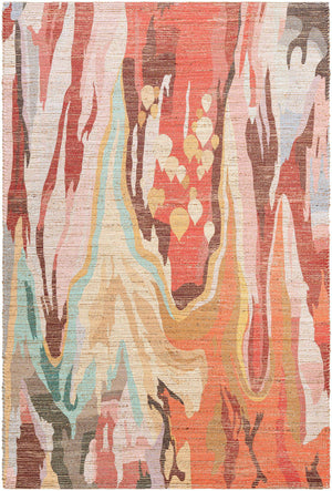 Multicolor 6' 1 x 9' Chenille Jute Rectangle Area Rug Vintage Distressed Boho All Natural Eco-Friendly Sustainable Carpet for Living Dining Office Dorm Rooms for Sale at Rug Engine