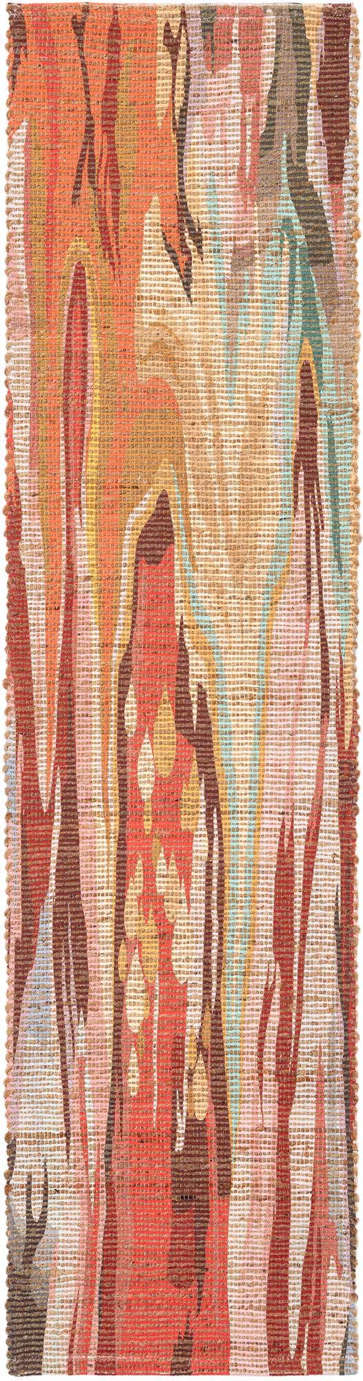 Multicolor 2' 2 x 8' Chenille Jute Runner Area Rug Vintage Distressed Boho All Natural Eco-Friendly Sustainable Carpet for Living Dining Office Dorm Rooms for Sale at Rug Engine