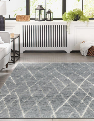 Silver Gray 8' x 10' Atlas Moroccan Wool Rectangle Rug