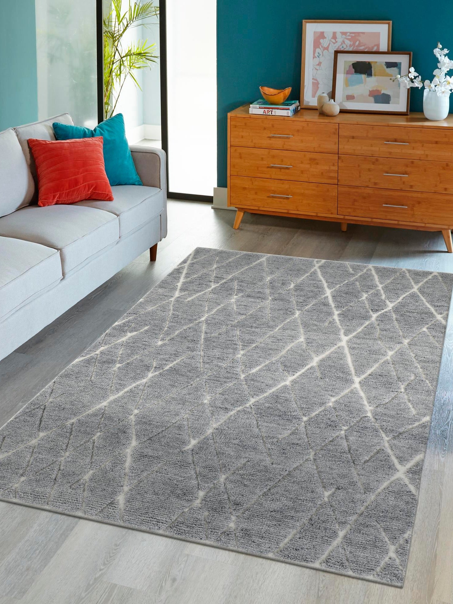 Silver Gray 10' x 14' 1 Atlas Moroccan Wool Rectangle Area Rug New Zealand Wool With Cotton Backing All Natural Indoor Living Dining Room Bedroom Office Carpet for Sale at Rug Engine