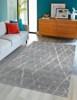 Silver Gray 8' x 10' Atlas Moroccan Wool Rectangle Rug