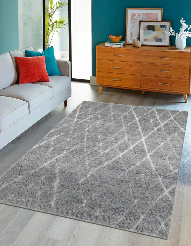 Silver Gray 8' x 10' Atlas Moroccan Wool Rectangle Rug