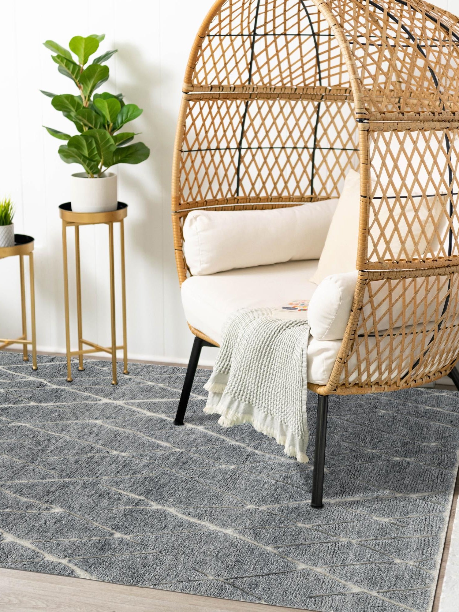 Silver Gray 9' x 12' Atlas Moroccan Wool Rectangle Area Rug New Zealand Wool With Cotton Backing All Natural Indoor Living Dining Room Bedroom Office Carpet for Sale at Rug Engine
