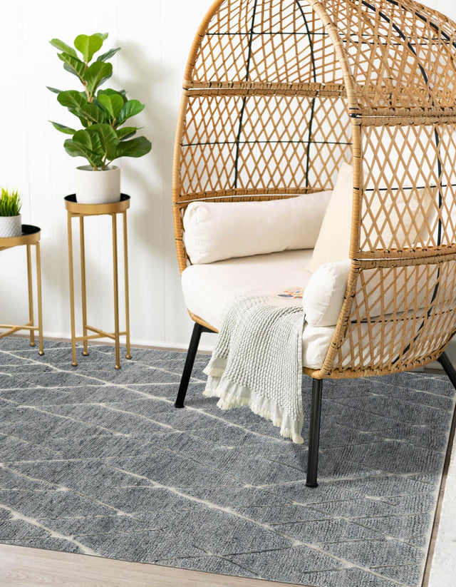 Silver Gray 8' x 10' Atlas Moroccan Wool Rectangle Rug