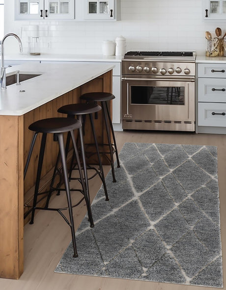 Silver Gray 3' x 12' Atlas Moroccan Wool Runner Rug