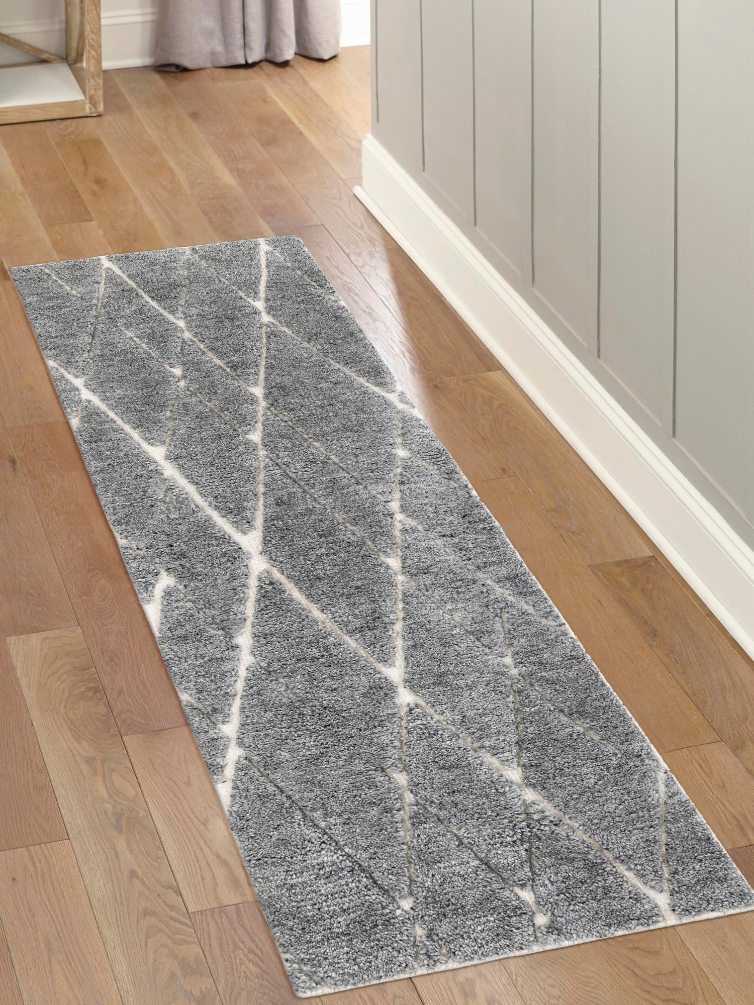 Silver Gray 2' x 6' 1 Atlas Moroccan Wool Runner Area Rug New Zealand Wool With Cotton Backing All Natural Indoor Living Dining Room Bedroom Office Carpet for Sale at Rug Engine