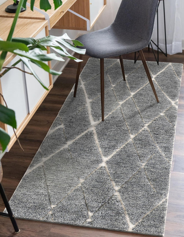 Silver Gray 2' x 5' 1 Atlas Moroccan Wool Runner Area Rug New Zealand Wool With Cotton Backing All Natural Indoor Living Dining Room Bedroom Office Carpet for Sale at Rug Engine