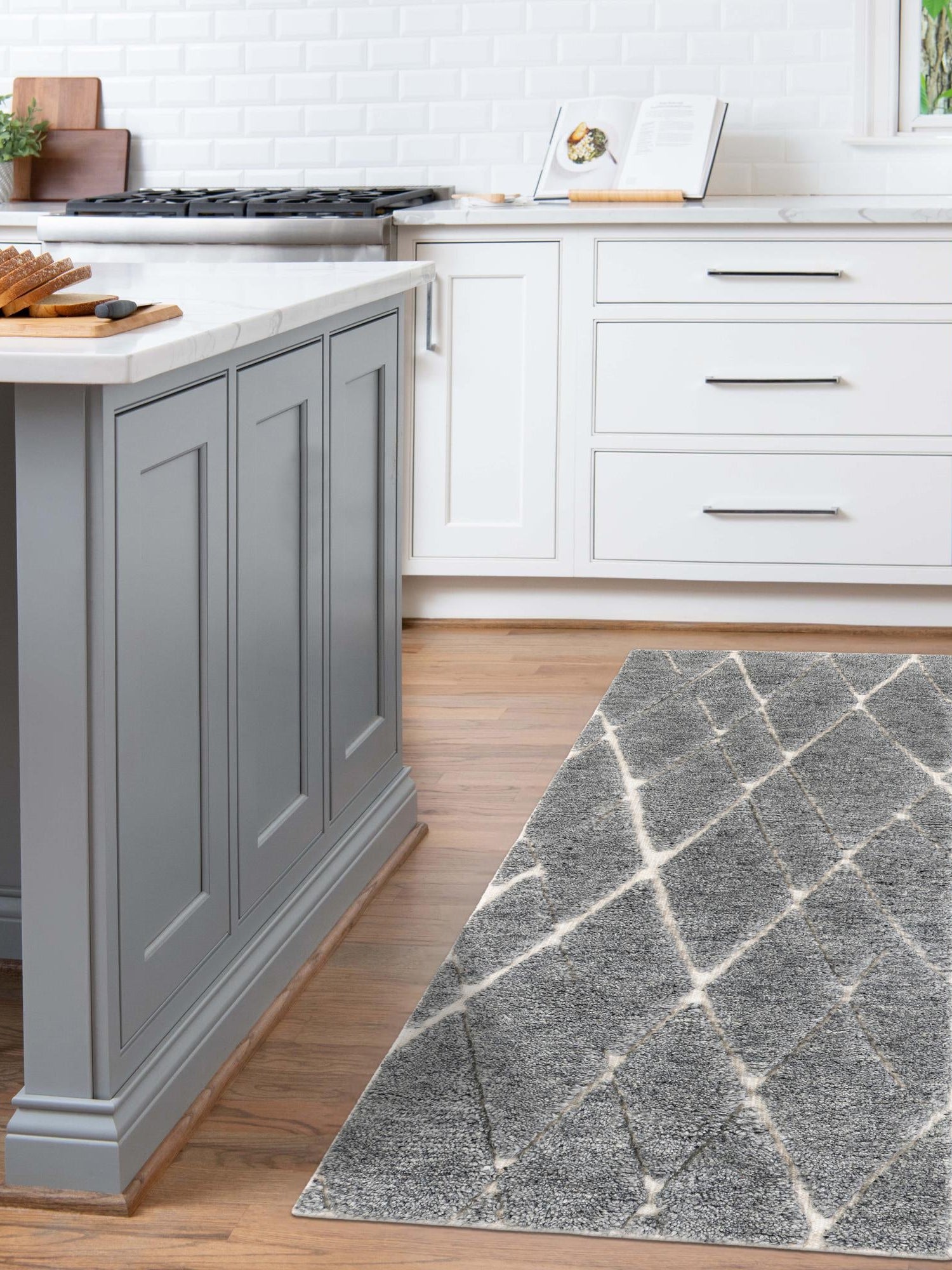 Silver Gray 2' 7 x 10' Atlas Moroccan Wool Runner Area Rug New Zealand Wool With Cotton Backing All Natural Indoor Living Dining Room Bedroom Office Carpet for Sale at Rug Engine
