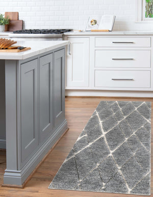 Silver Gray 3' x 10' Atlas Moroccan Wool Runner Rug