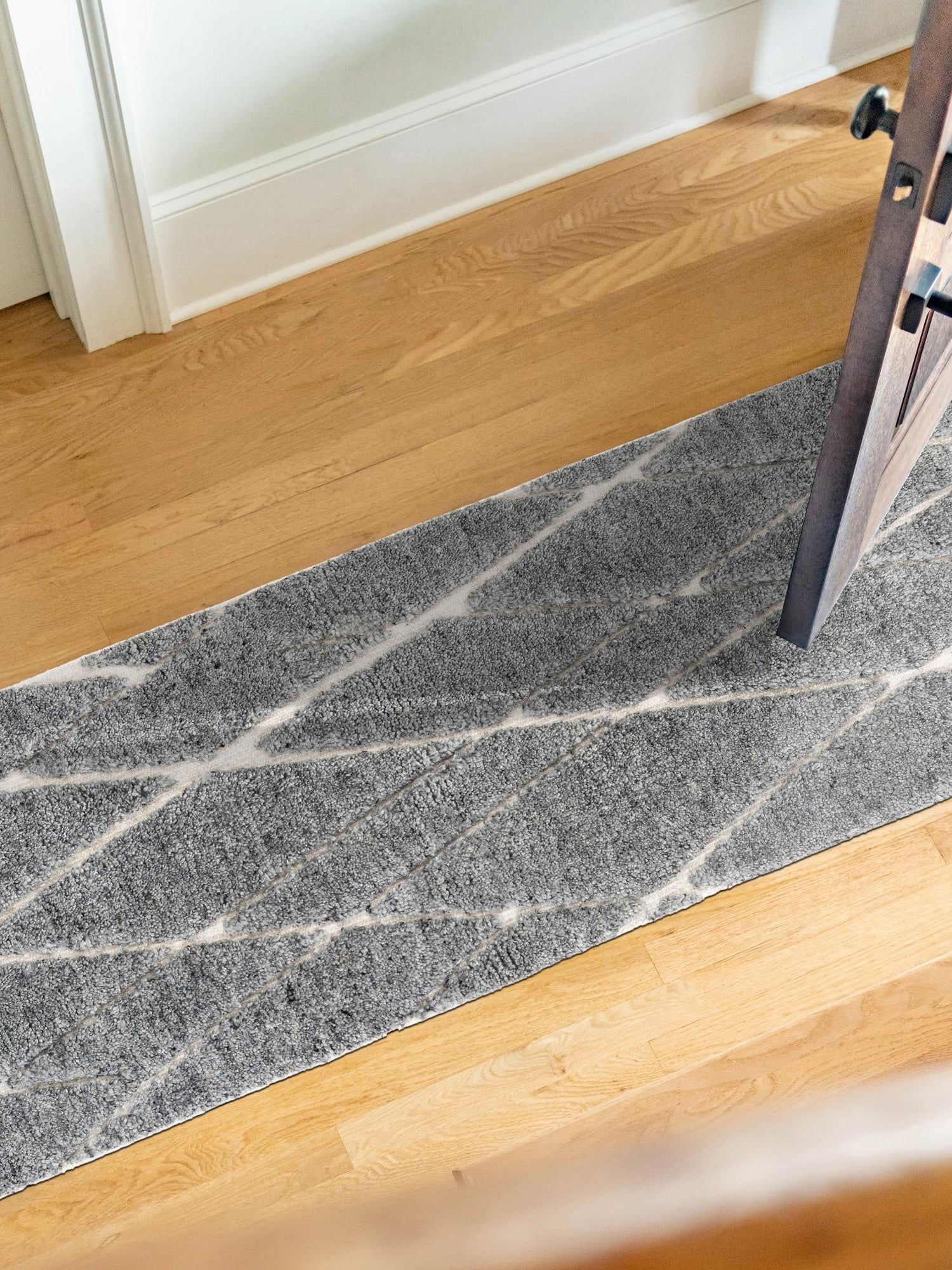 Silver Gray 2' 7 x 10' Atlas Moroccan Wool Runner Area Rug New Zealand Wool With Cotton Backing All Natural Indoor Living Dining Room Bedroom Office Carpet for Sale at Rug Engine