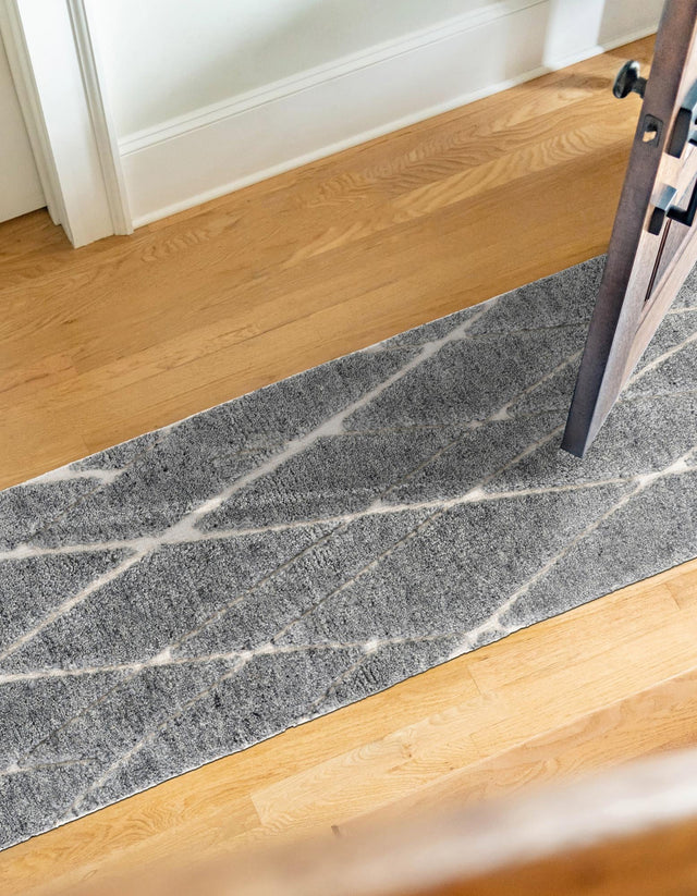 Silver Gray 3' x 10' Atlas Moroccan Wool Runner Rug