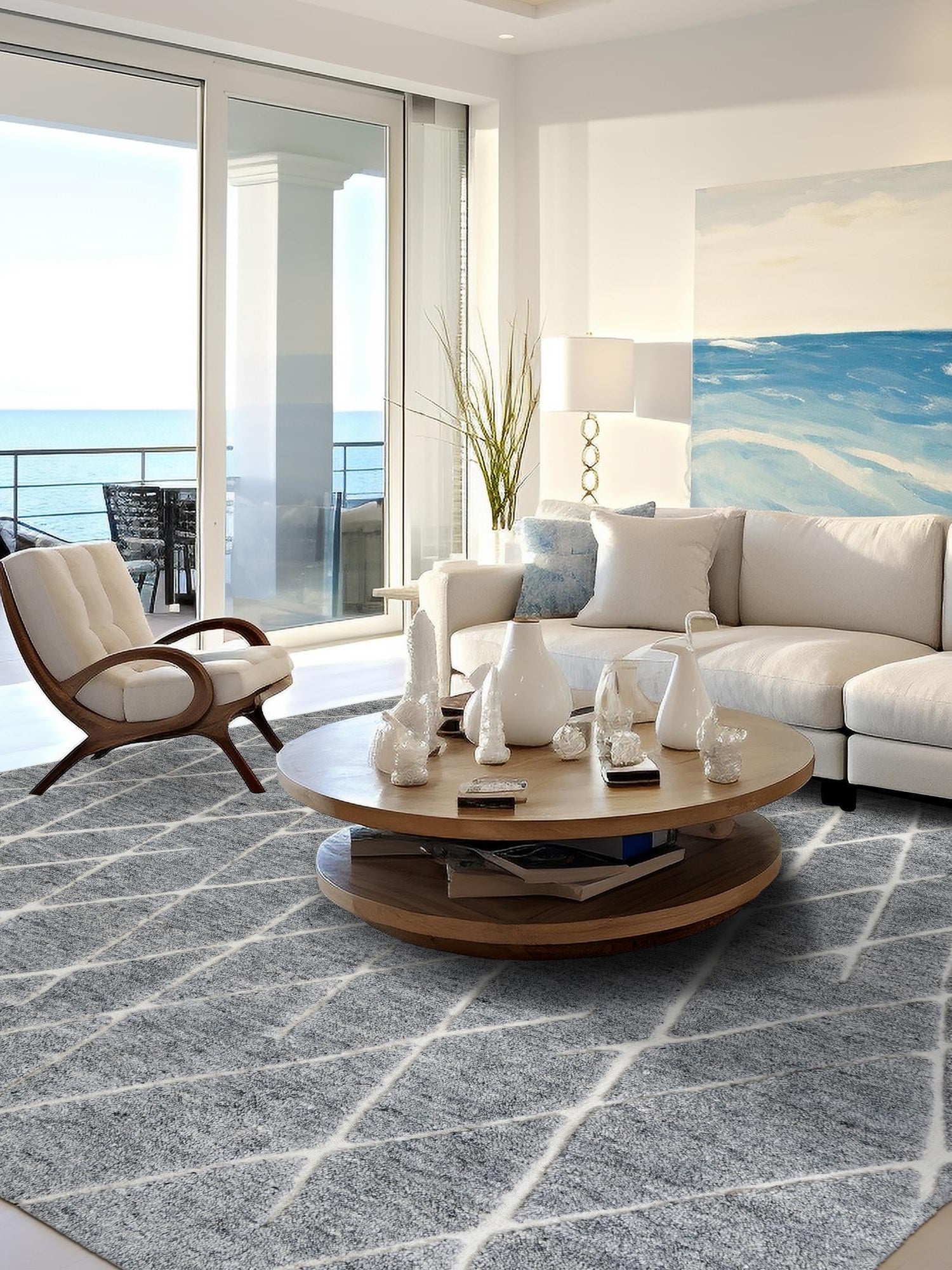 Silver Gray 7' 10 x 7' 10 Atlas Moroccan Wool Square Area Rug New Zealand Wool With Cotton Backing All Natural Indoor Living Dining Room Bedroom Office Carpet for Sale at Rug Engine