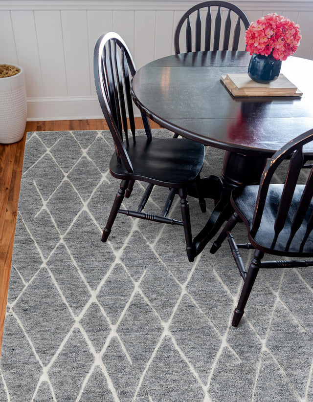 Silver Gray 12' x 12' Atlas Moroccan Wool Square Rug
