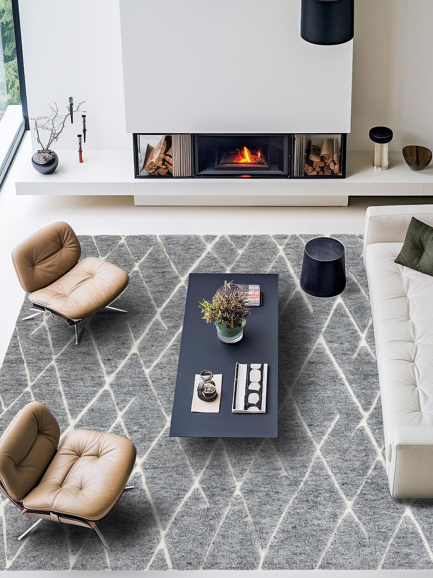 Silver Gray 12' x 12' Atlas Moroccan Wool Square Area Rug New Zealand Wool With Cotton Backing All Natural Indoor Living Dining Room Bedroom Office Carpet for Sale at Rug Engine