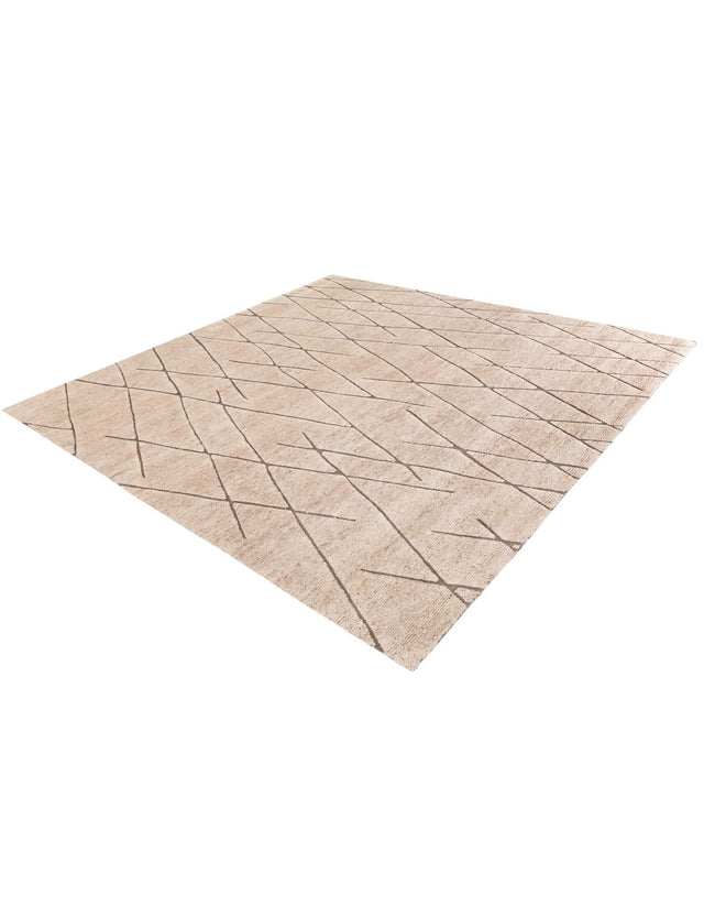 Camel Brown 10' x 10' Atlas Moroccan Wool Square Area Rug New Zealand Wool With Cotton Backing All Natural Indoor Living Dining Room Bedroom Office Carpet for Sale at Rug Engine