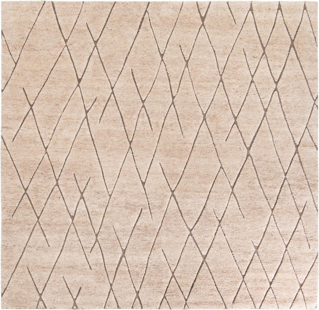 Camel Brown 10' x 10' Atlas Moroccan Wool Square Area Rug New Zealand Wool With Cotton Backing All Natural Indoor Living Dining Room Bedroom Office Carpet for Sale at Rug Engine