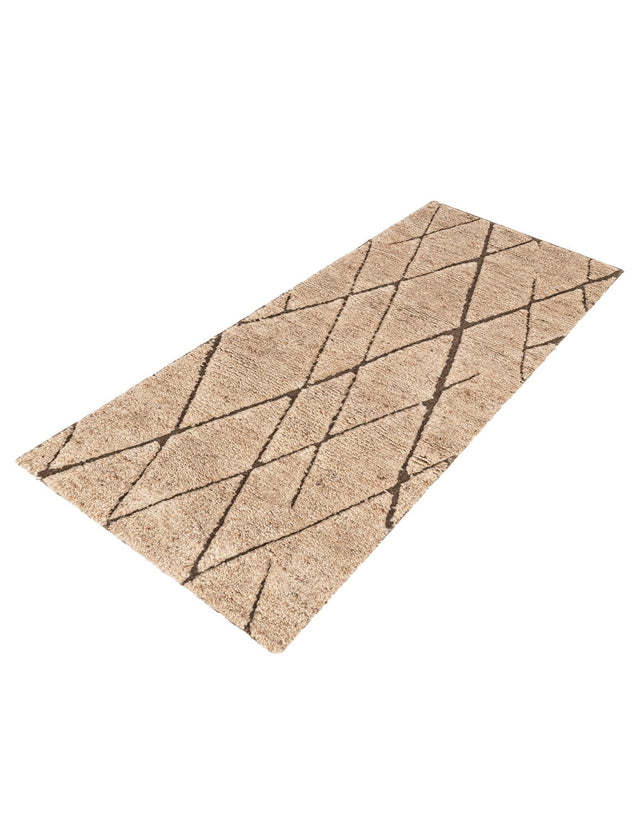 Camel Brown 2' x 5' 1 Atlas Moroccan Wool Runner Area Rug New Zealand Wool With Cotton Backing All Natural Indoor Living Dining Room Bedroom Office Carpet for Sale at Rug Engine
