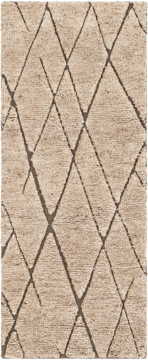 Camel Brown 2' x 5' 1 Atlas Moroccan Wool Runner Area Rug New Zealand Wool With Cotton Backing All Natural Indoor Living Dining Room Bedroom Office Carpet for Sale at Rug Engine