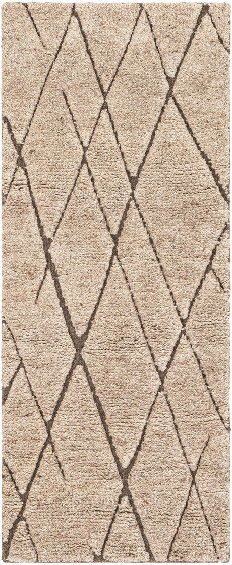 Camel Brown 2' x 5' 1 Atlas Moroccan Wool Runner Area Rug New Zealand Wool With Cotton Backing All Natural Indoor Living Dining Room Bedroom Office Carpet for Sale at Rug Engine