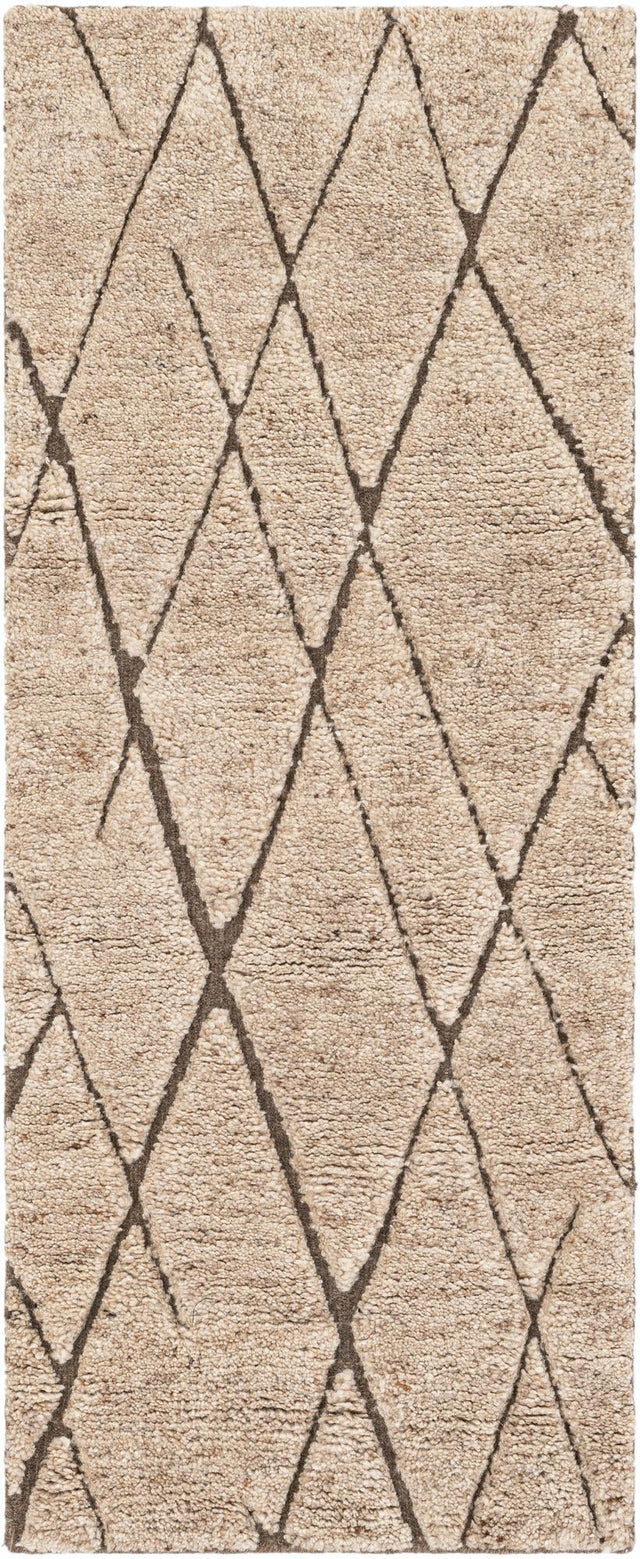 Camel Brown 2' x 5' 1 Atlas Moroccan Wool Runner Area Rug New Zealand Wool With Cotton Backing All Natural Indoor Living Dining Room Bedroom Office Carpet for Sale at Rug Engine