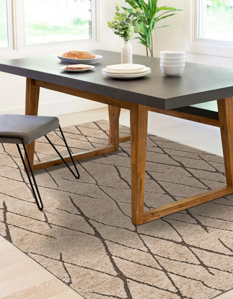 Camel Brown 5' 1 x 8' Atlas Moroccan Wool Rectangle Area Rug New Zealand Wool With Cotton Backing All Natural Indoor Living Dining Room Bedroom Office Carpet for Sale at Rug Engine