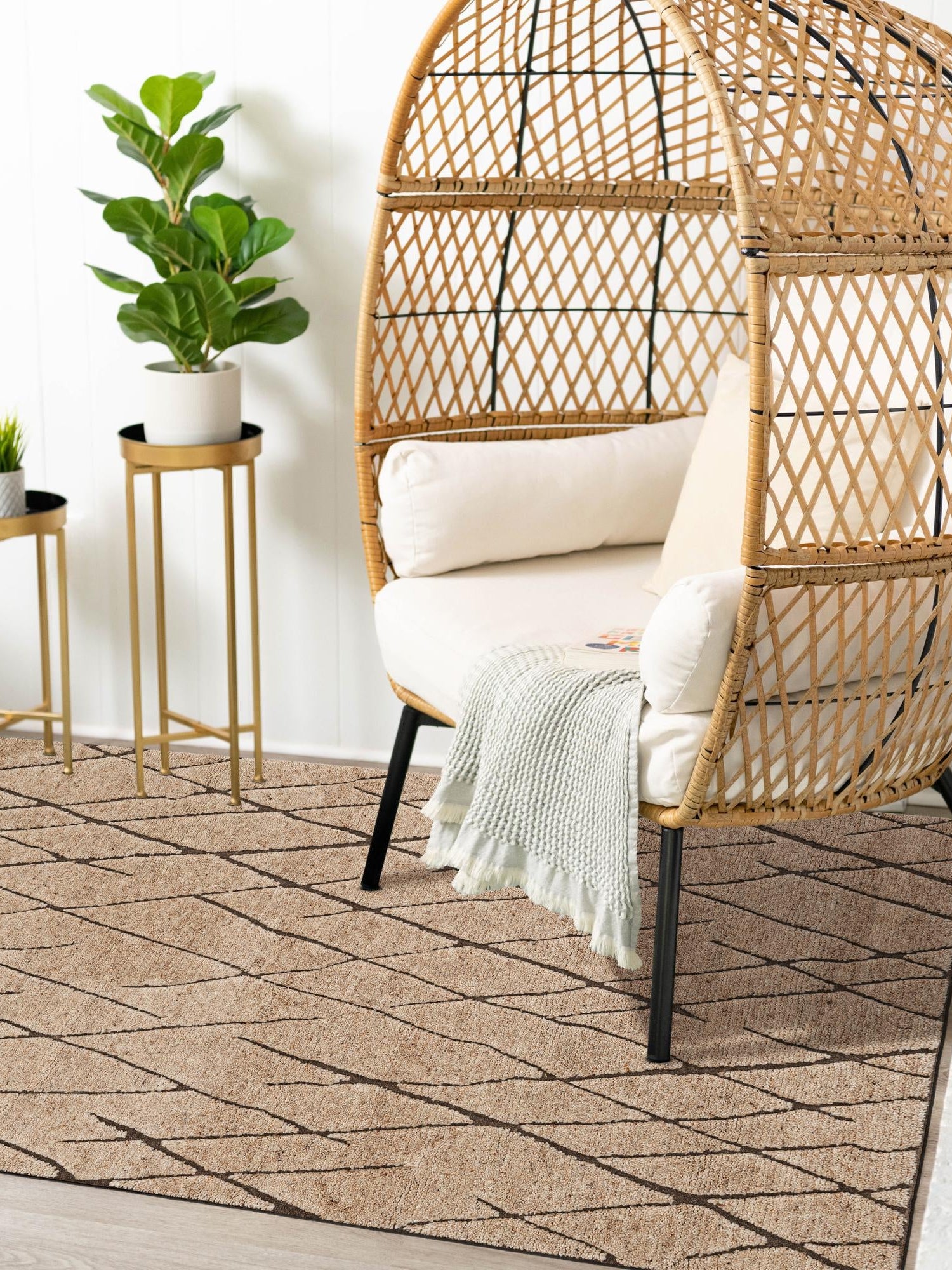 Camel Brown 7' 10 x 10' Atlas Moroccan Wool Rectangle Area Rug New Zealand Wool With Cotton Backing All Natural Indoor Living Dining Room Bedroom Office Carpet for Sale at Rug Engine