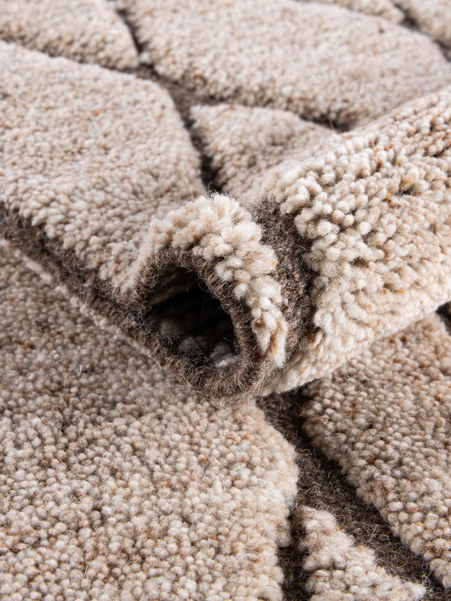 Camel Brown 4' 1 x 6' 1 Atlas Moroccan Wool Rectangle Area Rug New Zealand Wool With Cotton Backing All Natural Indoor Living Dining Room Bedroom Office Carpet for Sale at Rug Engine