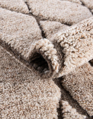 Camel Brown 4' 1 x 6' 1 Atlas Moroccan Wool Rectangle Area Rug New Zealand Wool With Cotton Backing All Natural Indoor Living Dining Room Bedroom Office Carpet for Sale at Rug Engine