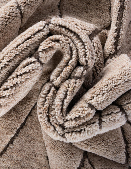 Camel Brown 5' 1 x 8' Atlas Moroccan Wool Rectangle Area Rug New Zealand Wool With Cotton Backing All Natural Indoor Living Dining Room Bedroom Office Carpet for Sale at Rug Engine