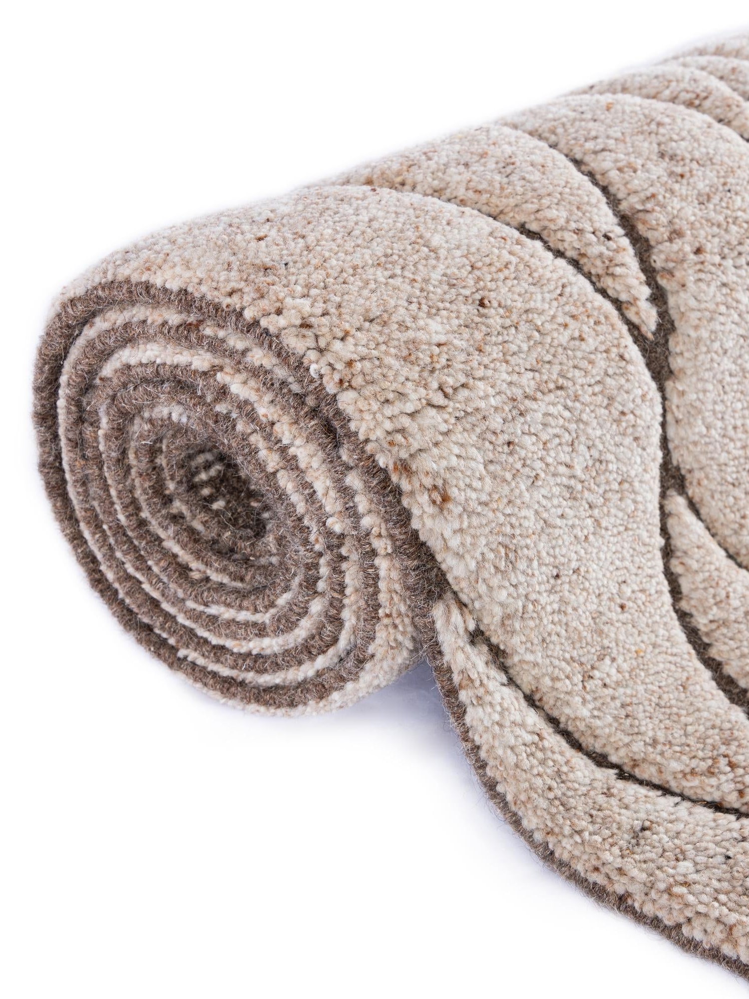 Camel Brown 4' 1 x 6' 1 Atlas Moroccan Wool Rectangle Area Rug New Zealand Wool With Cotton Backing All Natural Indoor Living Dining Room Bedroom Office Carpet for Sale at Rug Engine