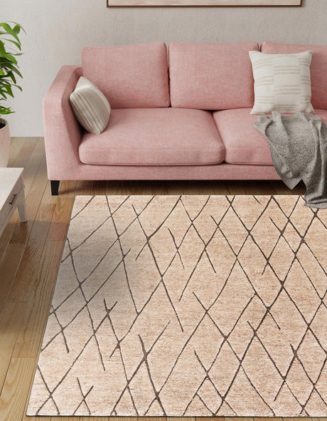 Camel Brown 8' x 8' Atlas Moroccan Wool Square Rug