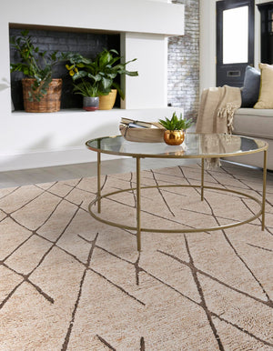 Camel Brown 8' x 8' Atlas Moroccan Wool Square Rug
