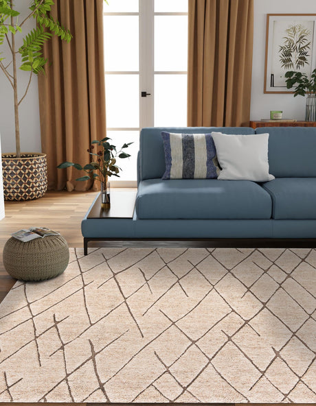 Camel Brown 10' x 10' Atlas Moroccan Wool Square Area Rug New Zealand Wool With Cotton Backing All Natural Indoor Living Dining Room Bedroom Office Carpet for Sale at Rug Engine