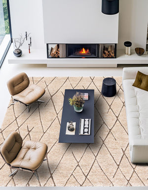 Camel Brown 10' x 10' Atlas Moroccan Wool Square Area Rug New Zealand Wool With Cotton Backing All Natural Indoor Living Dining Room Bedroom Office Carpet for Sale at Rug Engine