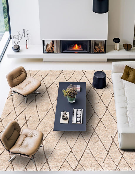 Camel Brown 10' x 10' Atlas Moroccan Wool Square Area Rug New Zealand Wool With Cotton Backing All Natural Indoor Living Dining Room Bedroom Office Carpet for Sale at Rug Engine