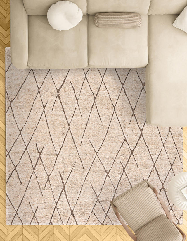 Camel Brown 8' x 8' Atlas Moroccan Wool Square Rug
