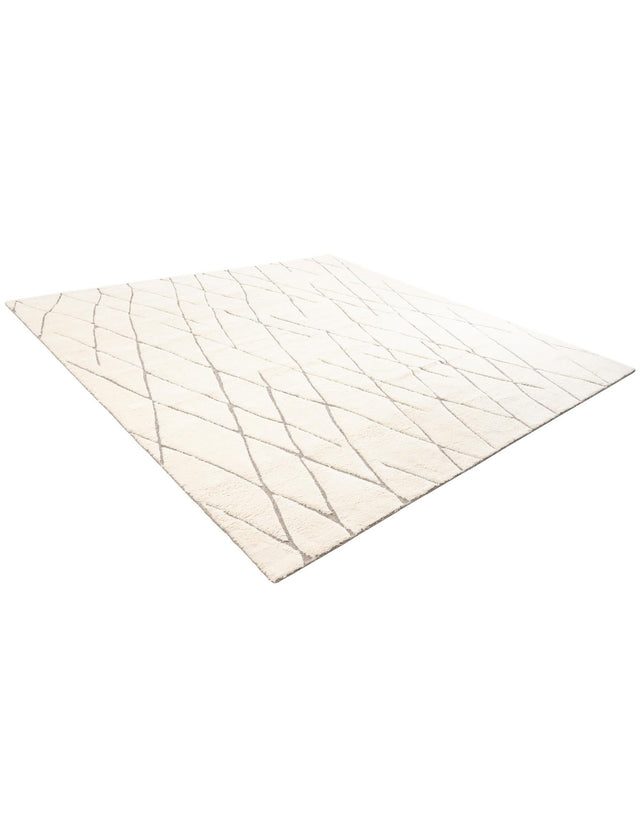 Pure Ivory 10' x 10' Atlas Moroccan Wool Square Area Rug New Zealand Wool With Cotton Backing All Natural Indoor Living Dining Room Bedroom Office Carpet for Sale at Rug Engine
