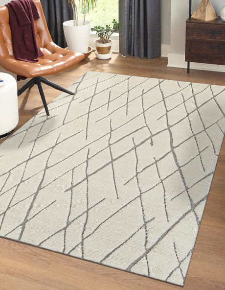 Pure Ivory 8' x 10' Atlas Moroccan Wool Rectangle Rug