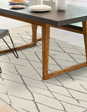 Pure Ivory 7' 10 x 10' Atlas Moroccan Wool Rectangle Area Rug New Zealand Wool With Cotton Backing All Natural Indoor Living Dining Room Bedroom Office Carpet for Sale at Rug Engine