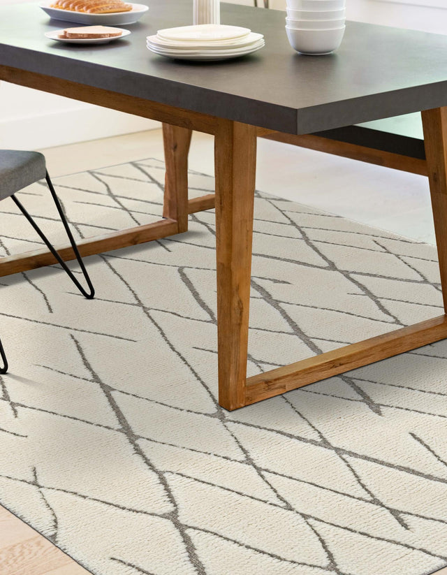 Pure Ivory 7' 10 x 10' Atlas Moroccan Wool Rectangle Area Rug New Zealand Wool With Cotton Backing All Natural Indoor Living Dining Room Bedroom Office Carpet for Sale at Rug Engine
